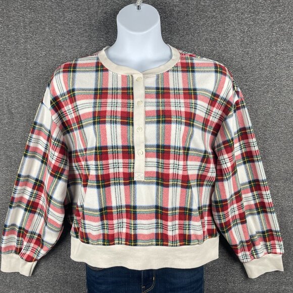 Old Navy Other - Old Navy Pajama Top Womens XL Microfleece Henley Tartan Cozy Soft Warm Sleep Nap